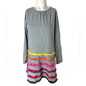 Hanna Andersson Gray Dress with Multicolor Stripes